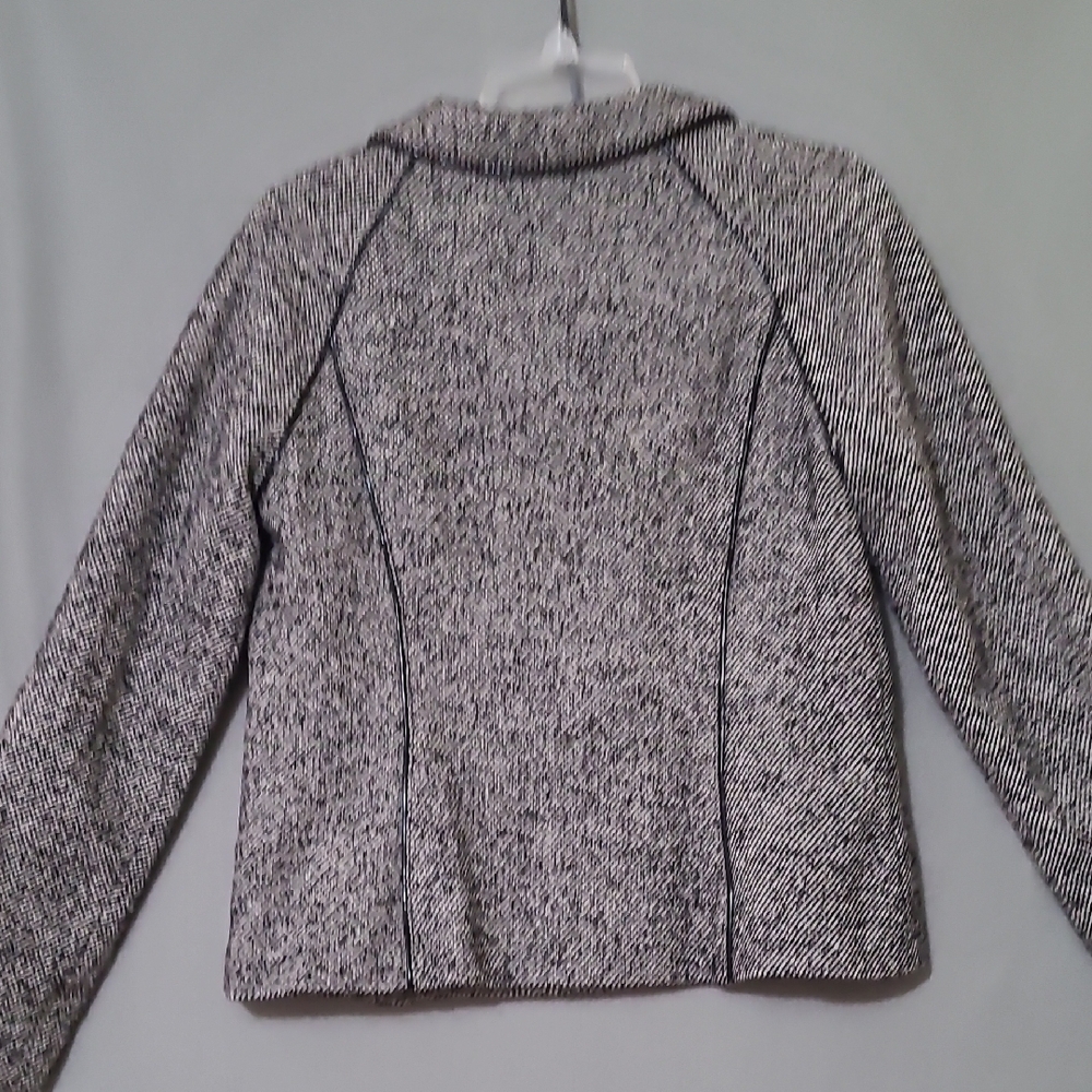 BANANA REPUBLIC Black and White Lined Peacoat Classic Wool-Blend Jacket - Size 6 - Picture 6 of 14